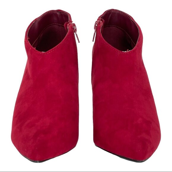 Journee Collection Demmi Red Microfiber Heeled Womens Shooties Size 9M - Picture 4 of 12